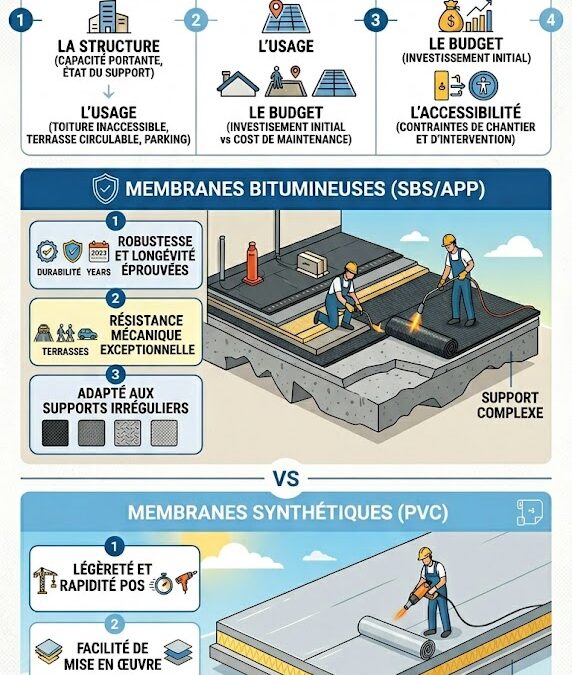 Étanchéité bitumineuse ou membrane synthétique : comment faire le bon choix ?